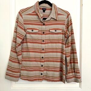 Patagonia fjord organic cotton striped flannel shirt size 2